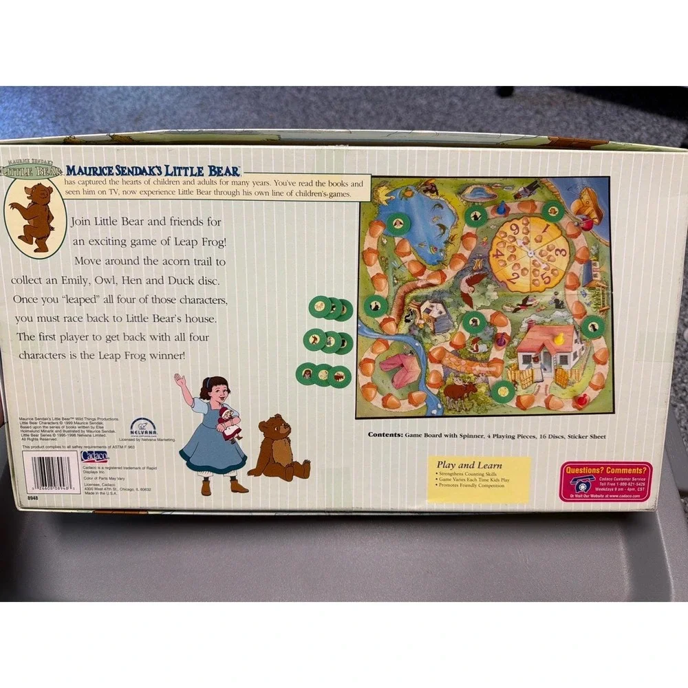Maurice Sendak Little Bear Leap Frog Board Game Cadaco 1999 Vintage 2-4 Players